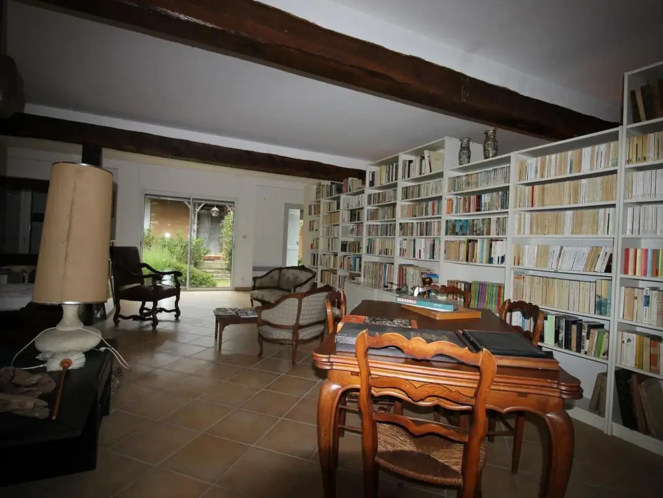 The library which is shared with the owners (who have a different door)